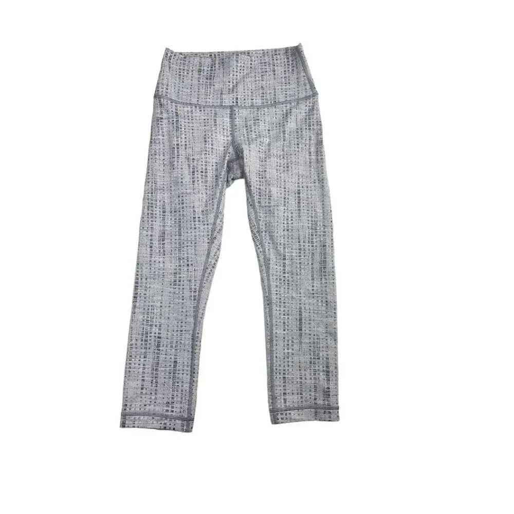 Lululemon Wunder‎ Under Cropped Leggings size 6 Gray/White